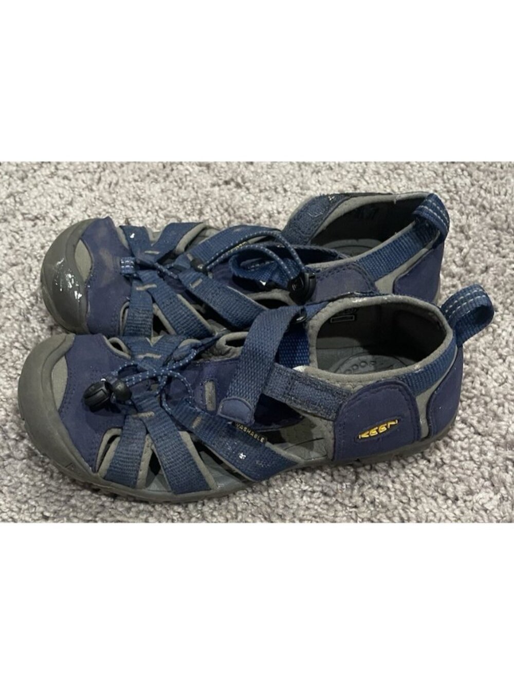 Keen Newport H2 Blue Yellow Pull-Tie Water Friendly Sandals Little Boys Size 3